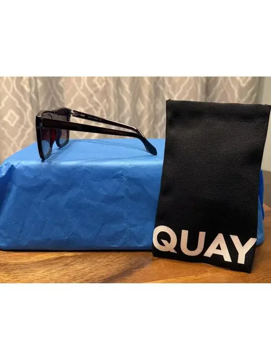 NEW QUAY AUSTRALIA POLARIZED "NAME DROP" SQUARE SUNGLASSES - Picture 4 of 7